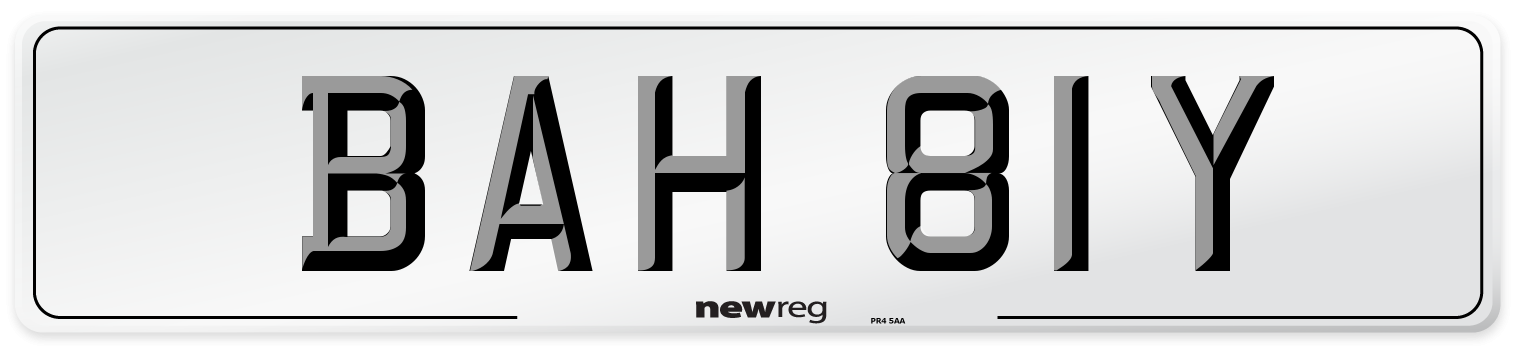 BAH 81Y Number Plate from New Reg